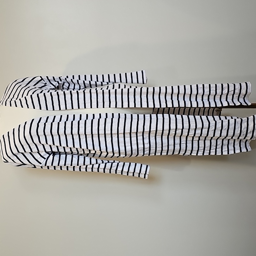 J. Jill stripped cardigan/ duster size large black and white.
